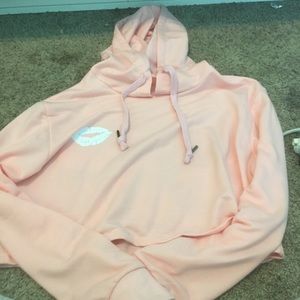 Light pink crop hoodie